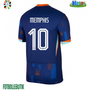 Nederländerna Memphis Depay #10 Bortatröja EM 2024 Kortärmad